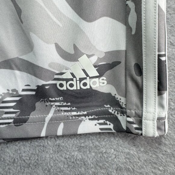 Adidas Athletic Shorts Size Large 14/16 White/Gray Camo White Stripes Aeroready - Picture 4 of 9